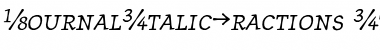 Download JournalItalicFractions Italic Font Title Preview