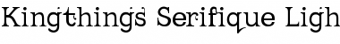 Download Kingthings Serifique Light Light Font Title Preview
