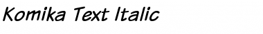 Download Komika Text Italic Font Title Preview