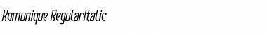 Download Komunique RegularItalic Font Title Preview
