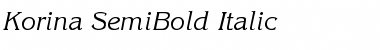 Download Korina-SemiBold-Italic Regular Font Title Preview