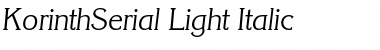 Download KorinthSerial-Light Italic Font Title Preview