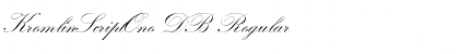 Download KremlinScriptOne DB Regular Font Title Preview