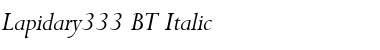 Download Lapidary333 BT Italic Font Title Preview