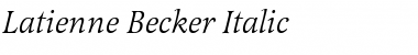 Download Latienne Becker Italic Font Title Preview
