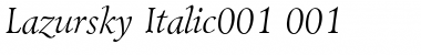 Download Lazursky Italic Font Title Preview