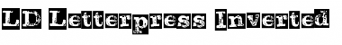 Download LD Letterpress Inverted Regular Font Title Preview