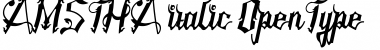 Download AMSTHA ITALIC Italic Font Title Preview