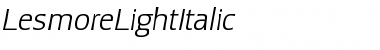 Download LesmoreLightItalic Roman Font Title Preview