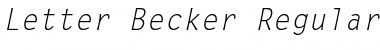 Download Letter Becker Regular Italic Font Title Preview