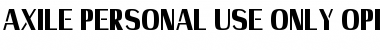 Download Axile - Personal Use Only Regular Font Title Preview