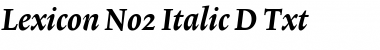 Download Lexicon No2 Italic D Txt Font Title Preview