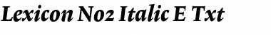 Download Lexicon No2 Italic E Txt Font Title Preview