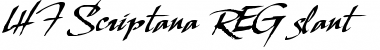 Download LHF Scriptana REG slant Regular Font Title Preview