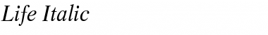 Download Life RomanItalic Font Title Preview