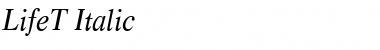Download LifeT Italic Font Title Preview