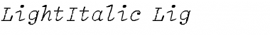 Download LightItalic-Lig Regular Font Title Preview