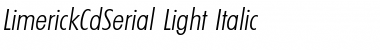 Download LimerickCdSerial-Light Italic Font Title Preview