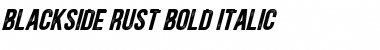 Download Blackside Rust Bold Italic Font Title Preview