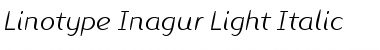Download LinotypeInagur Light Light Italic Font Title Preview