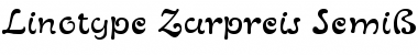 Download LinotypeZurpreis SemiBold SemiBold Font Title Preview