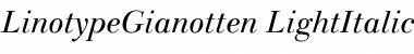 Download LTGianotten Light Italic Font Title Preview