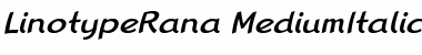 Download LTRana Medium Italic Font Title Preview