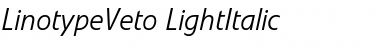 Download LTVeto Light Italic Font Title Preview