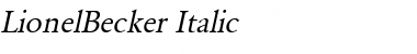Download LionelBecker Italic Font Title Preview