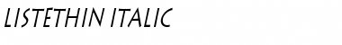 Download ListeThin Italic Font Title Preview