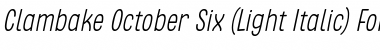 Download Clambake October Six Light Italic Font Title Preview