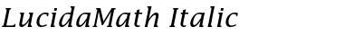 Download LucidaMath RomanItalic Font Title Preview