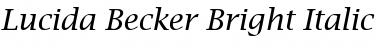 Download Lucida Becker Bright Italic Font Title Preview