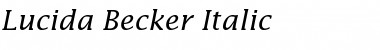 Download Lucida Becker Italic Font Title Preview