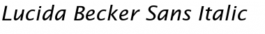 Download Lucida Becker Sans Italic Font Title Preview