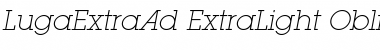 Download LugaExtraAd ExtraLight Oblique Font Title Preview
