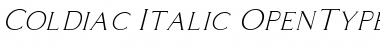 Download Coldiac Free Italic Font Title Preview