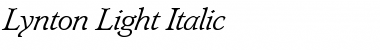 Download Lynton BQ Light Italic Font Title Preview