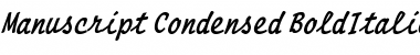 Download Manuscript Condensed BoldItalic Font Title Preview