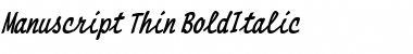 Download Manuscript Thin BoldItalic Font Title Preview