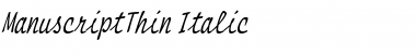 Download ManuscriptThin Italic Font Title Preview