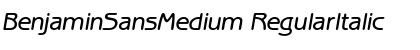 Download BenjaminSansMedium RegularItalic Font Title Preview