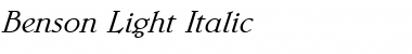 Download Benson-Light Italic Font Title Preview