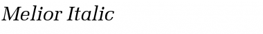 Download Melior RomanItalic Font Title Preview