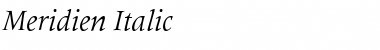 Download Meridien RomanItalic Font Title Preview