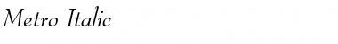 Download Metro Italic Font Title Preview