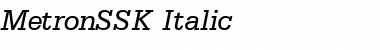 Download MetronSSK Italic Font