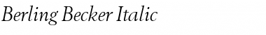 Download Berling Becker Italic Font Title Preview