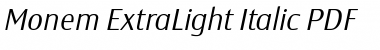 Download Monem ExtraLight Italic Font