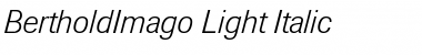 Download BertholdImago-Light LightItalic Font Title Preview